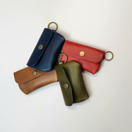 Womens Leather Keychain Wallet