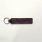 "Dog Mom" Script Leather Keychain