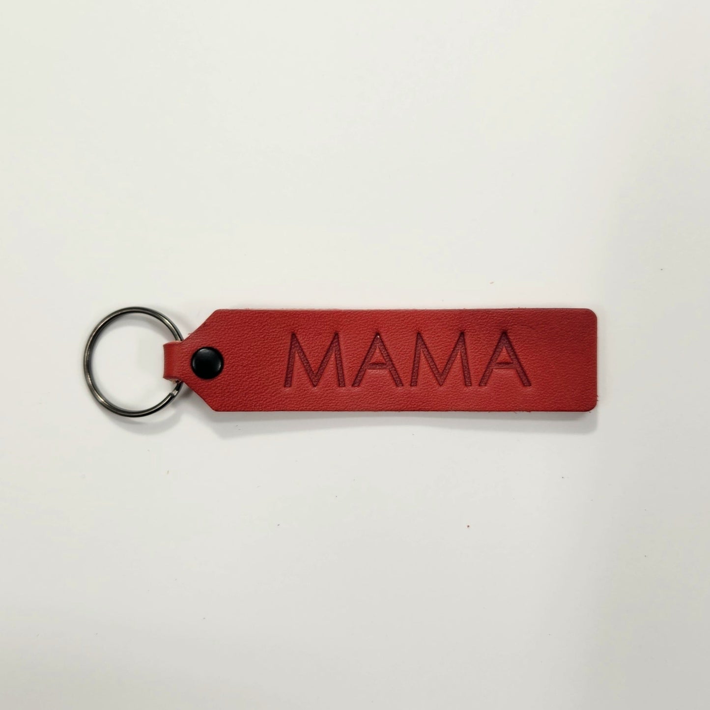 "MAMA" Script Leather Keychain