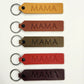 "MAMA" Script Leather Keychain