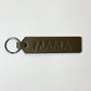 "MAMA" Script Leather Keychain